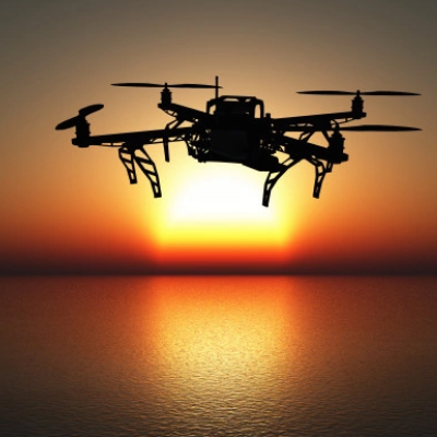 maritime drone in the sunset