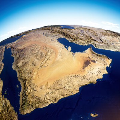 Satellite view of the Arabian Peninsula
